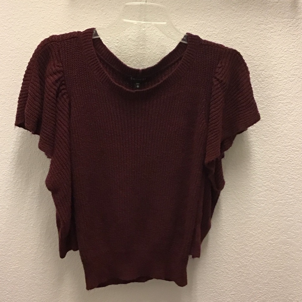 Express Maroon Knit Top